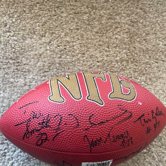 Signed SF 49ers Medium Sized Football- Jerry Rice & Others - Picture 7 of 12